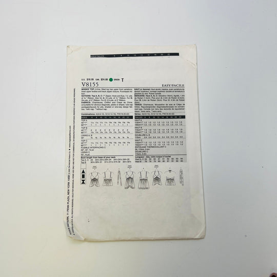 Sewing Pattern - Womenswear - Vogue 8155 - True Deadstock supplies Fabric by private - Sustainable Textile | FABCYCLE