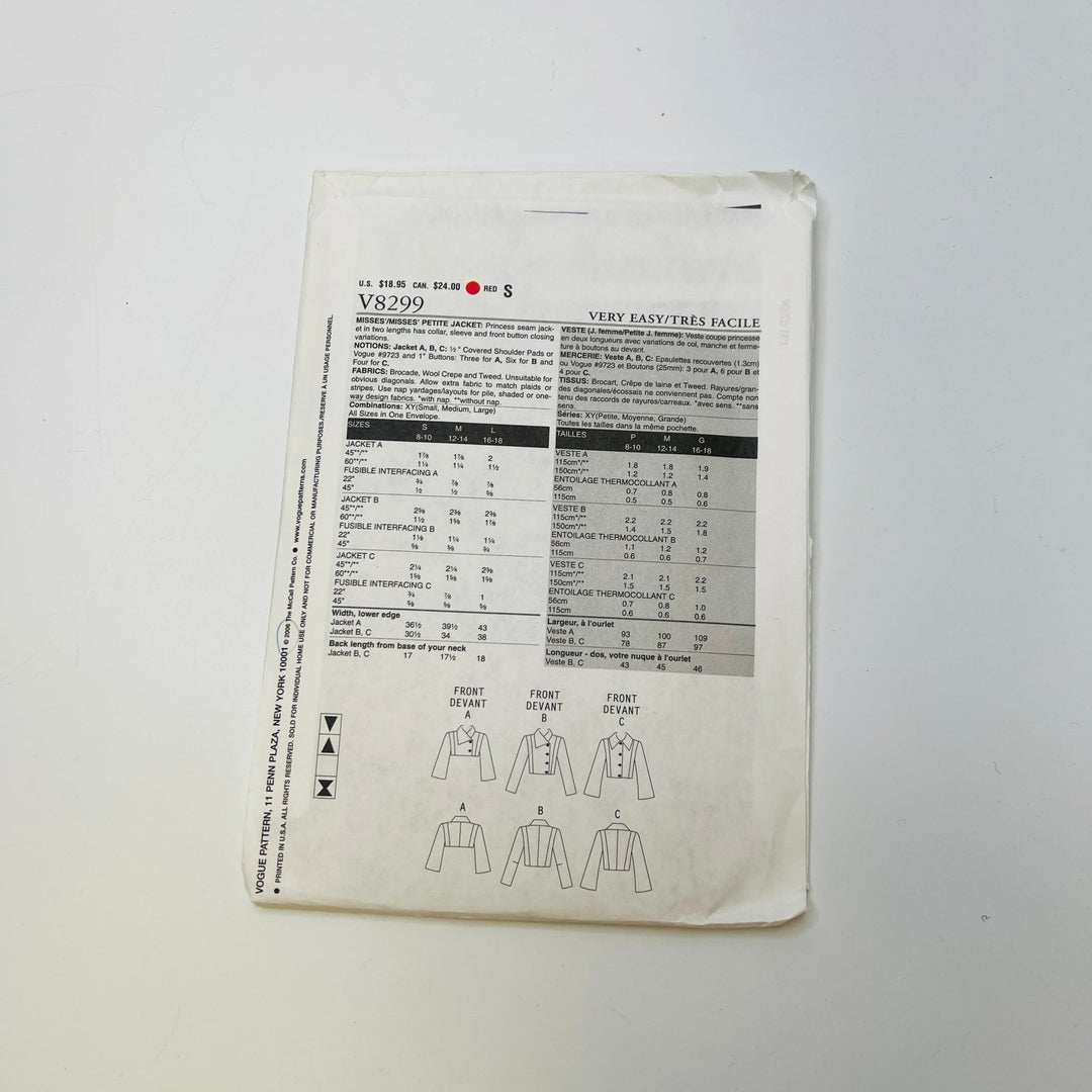 Sewing Pattern - Womenswear - Vogue 8299 - True Deadstock supplies Fabric by private - Sustainable Textile | FABCYCLE