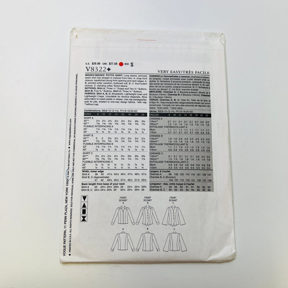 Sewing Pattern - Womenswear - Vogue 8322 - True Deadstock supplies Fabric by private - Sustainable Textile | FABCYCLE