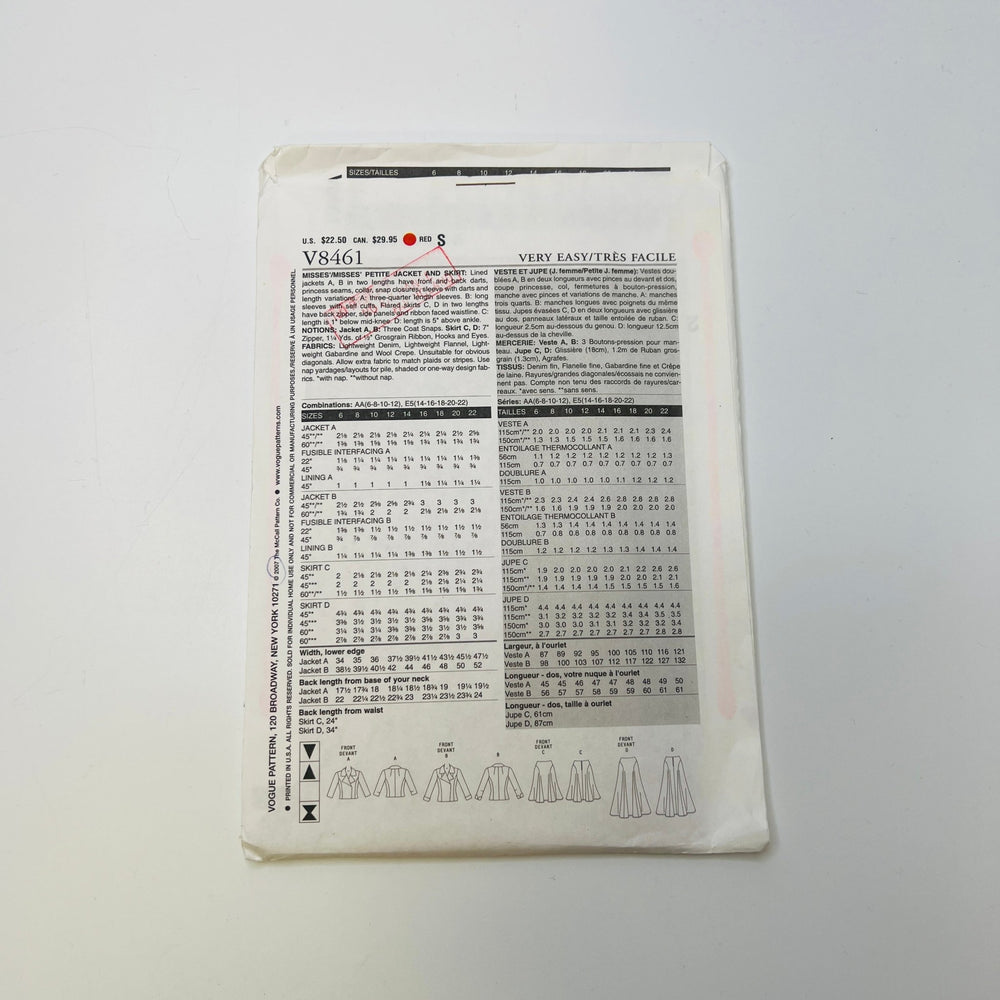 Sewing Pattern - Womenswear - Vogue 8461 - True Deadstock supplies Fabric by private - Sustainable Textile | FABCYCLE