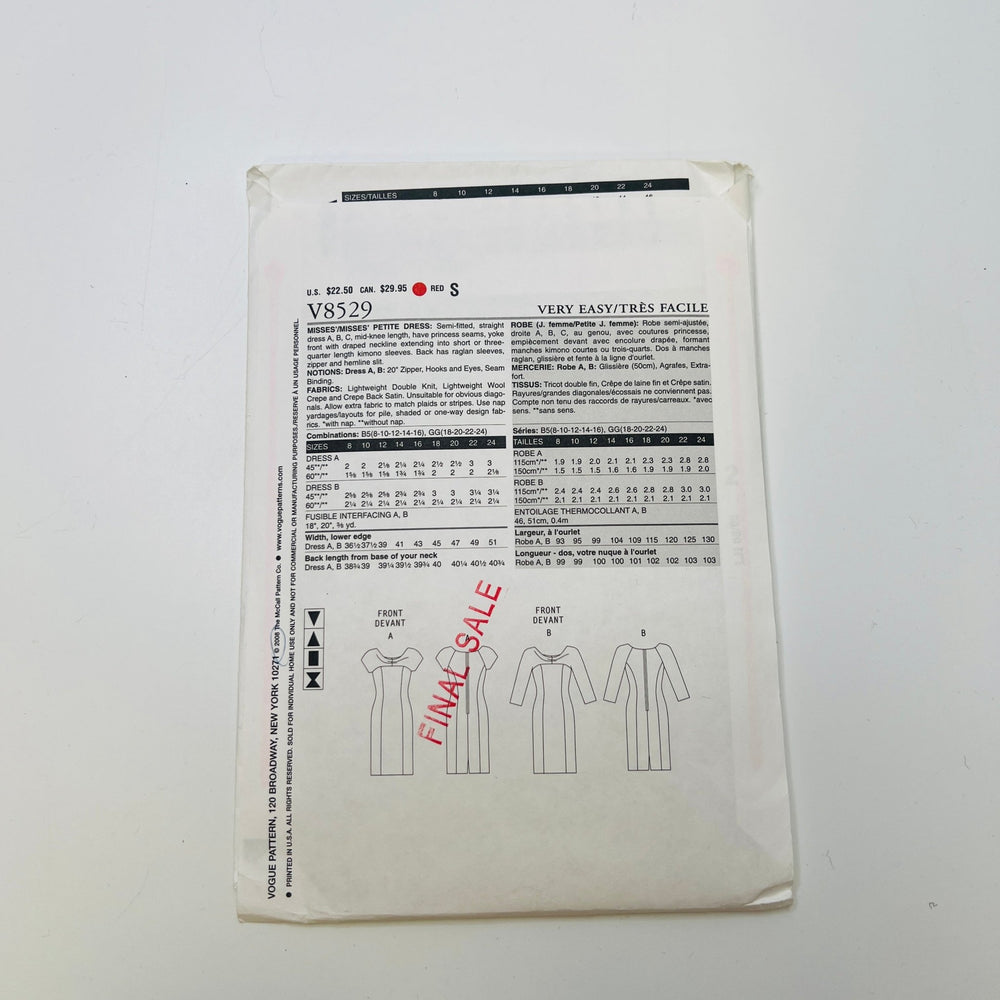 Sewing Pattern - Womenswear - Vogue 8529 - True Deadstock supplies Fabric by private - Sustainable Textile | FABCYCLE