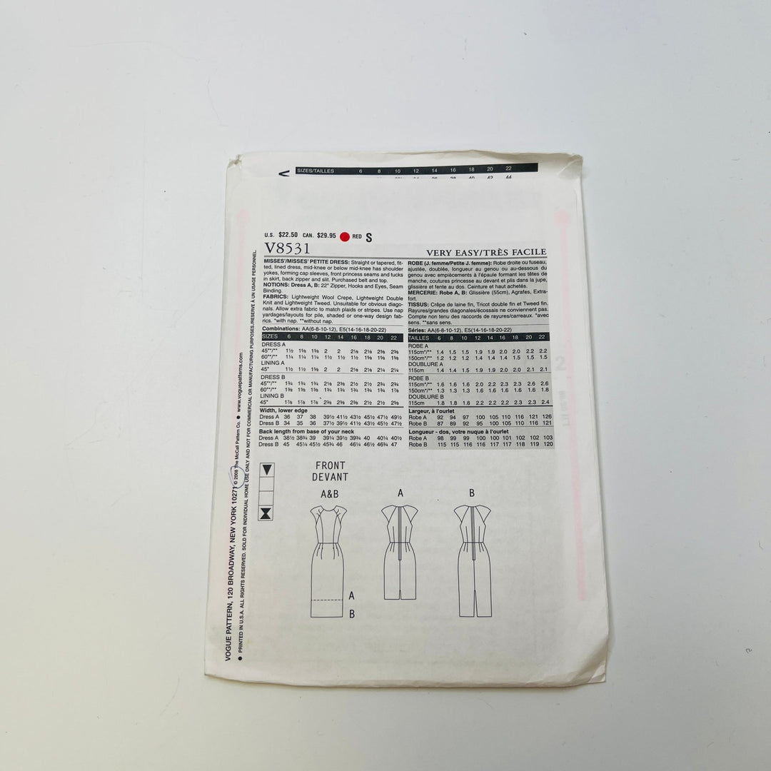 Sewing Pattern - Womenswear - Vogue 8531 - True Deadstock supplies Fabric by private - Sustainable Textile | FABCYCLE