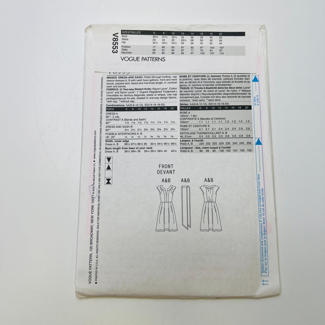 Sewing Pattern - Womenswear - Vogue 8553 - True Deadstock supplies Fabric by private - Sustainable Textile | FABCYCLE