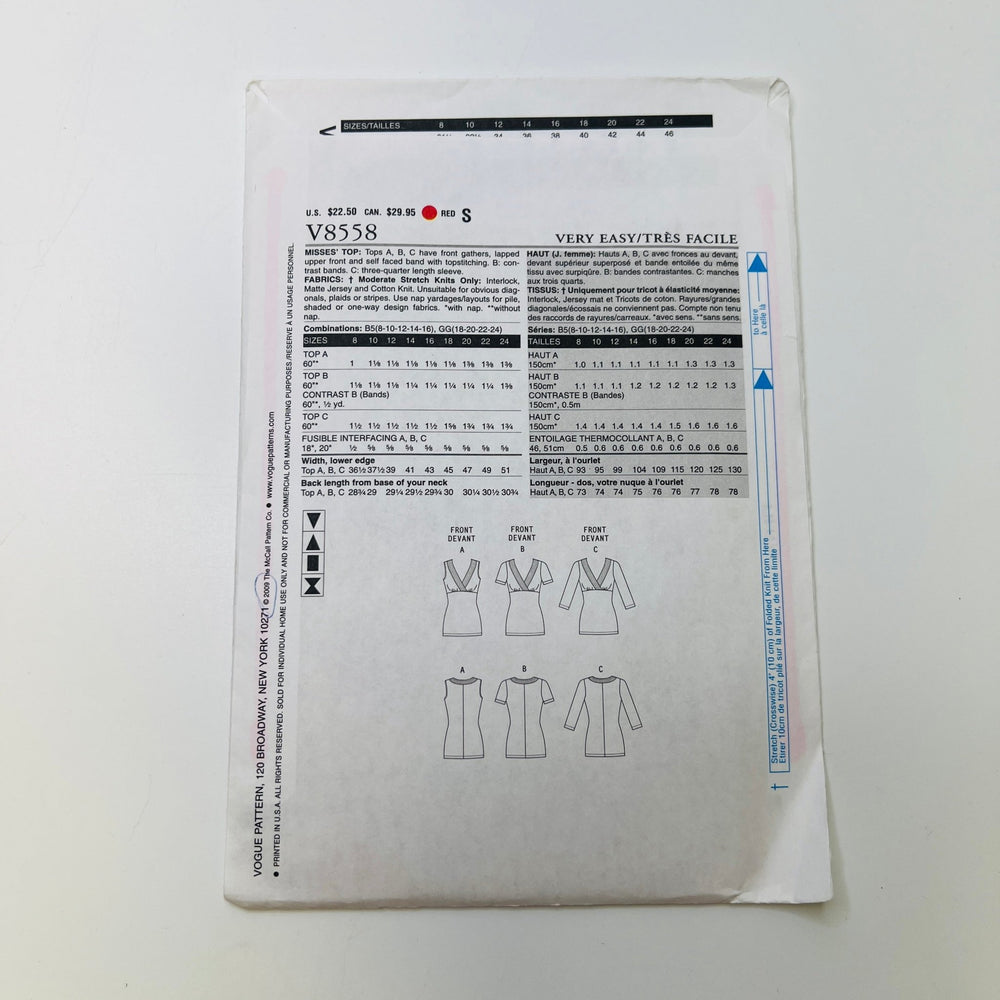 Sewing Pattern - Womenswear - Vogue 8558 - True Deadstock supplies Fabric by private - Sustainable Textile | FABCYCLE