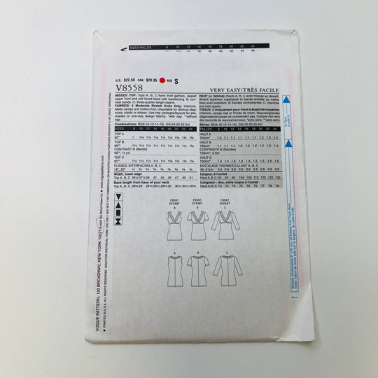Sewing Pattern - Womenswear - Vogue 8558 - True Deadstock supplies Fabric by private - Sustainable Textile | FABCYCLE