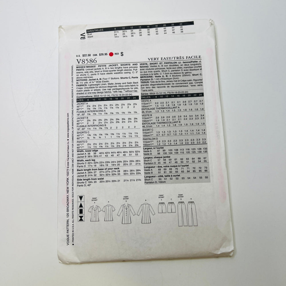Sewing Pattern - Womenswear - Vogue 8586 - True Deadstock supplies Fabric by private - Sustainable Textile | FABCYCLE