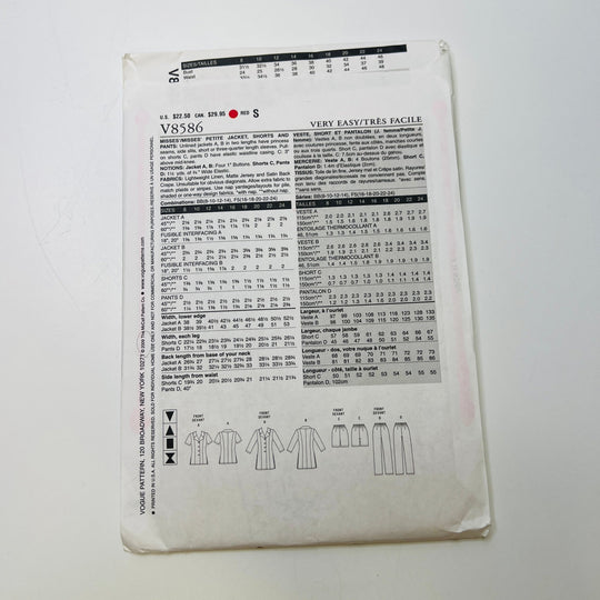 Sewing Pattern - Womenswear - Vogue 8586 - True Deadstock supplies Fabric by private - Sustainable Textile | FABCYCLE
