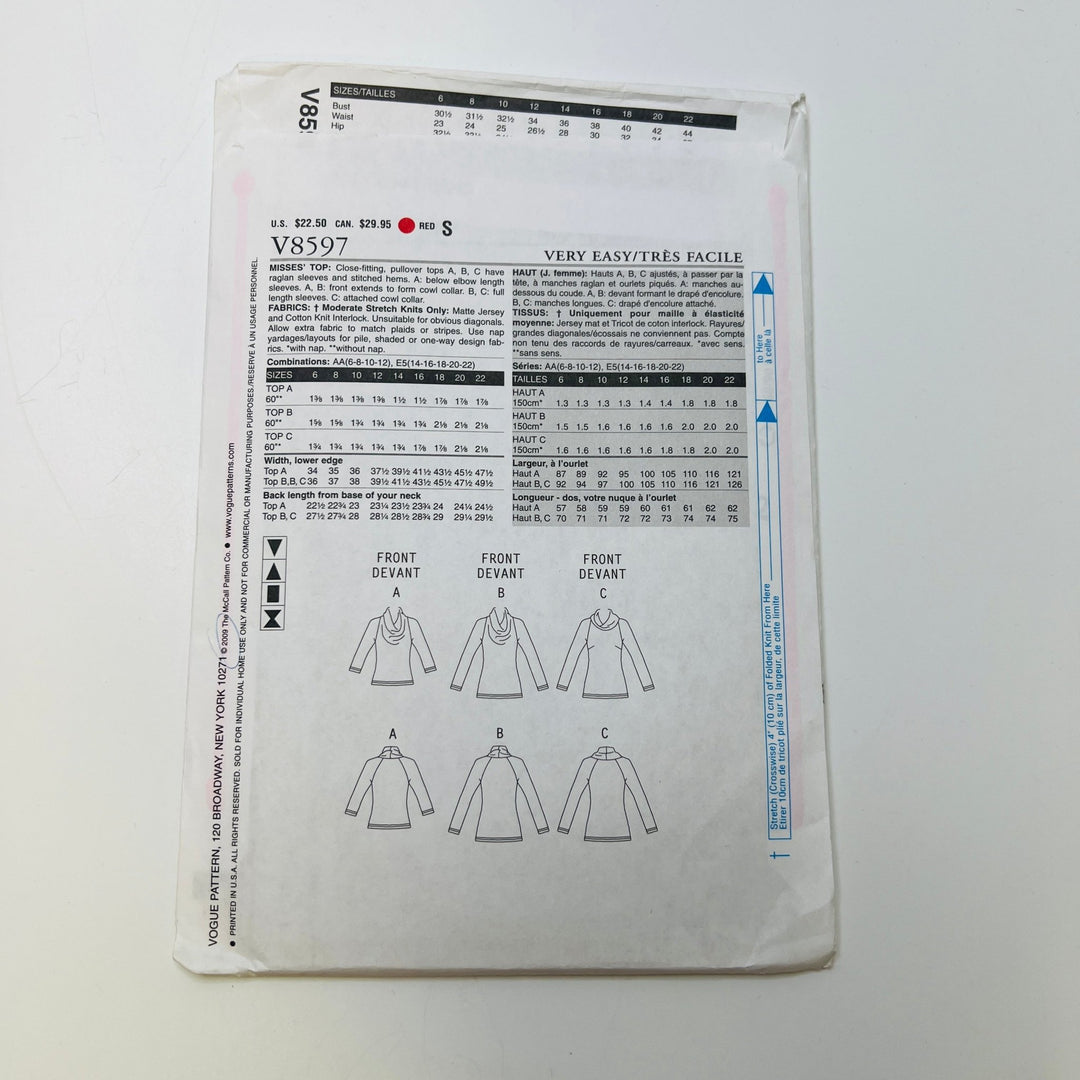 Sewing Pattern - Womenswear - Vogue 8597 - True Deadstock supplies Fabric by private - Sustainable Textile | FABCYCLE