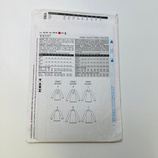 Sewing Pattern - Womenswear - Vogue 8597 - True Deadstock supplies Fabric by private - Sustainable Textile | FABCYCLE