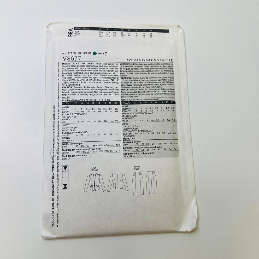 Sewing Pattern - Womenswear - Vogue 8677 - True Deadstock supplies Fabric by private - Sustainable Textile | FABCYCLE