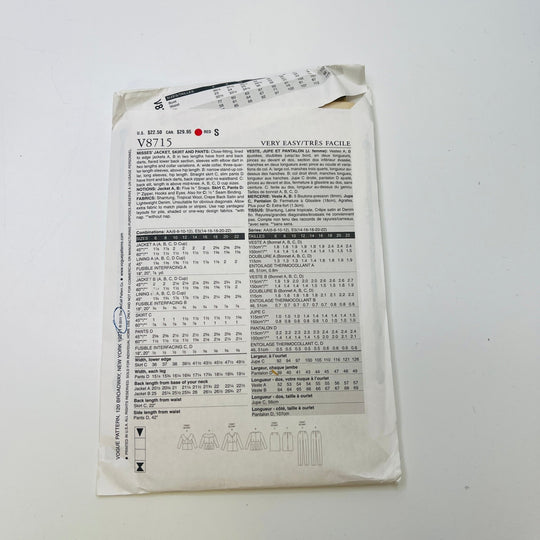Sewing Pattern - Womenswear - Vogue 8715 - True Deadstock supplies Fabric by private - Sustainable Textile | FABCYCLE