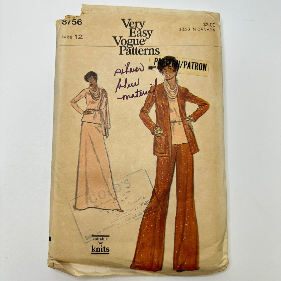 Sewing Pattern - Womenswear - Vogue 8756 - True Deadstock supplies Fabric by private - Sustainable Textile | FABCYCLE