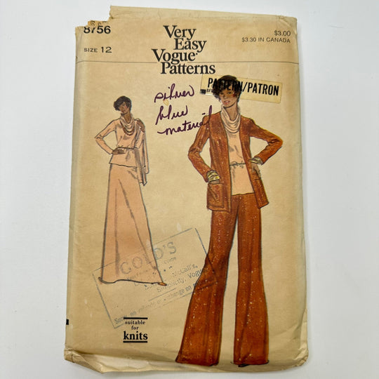 Sewing Pattern - Womenswear - Vogue 8756 - True Deadstock supplies Fabric by private - Sustainable Textile | FABCYCLE