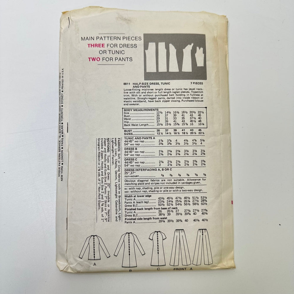 Sewing Pattern - Womenswear - Vogue 8811 - True Deadstock supplies Fabric by private - Sustainable Textile | FABCYCLE