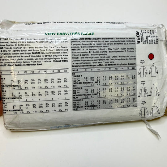 Sewing Pattern - Womenswear - Vogue 8855 - True Deadstock supplies Fabric by private - Sustainable Textile | FABCYCLE