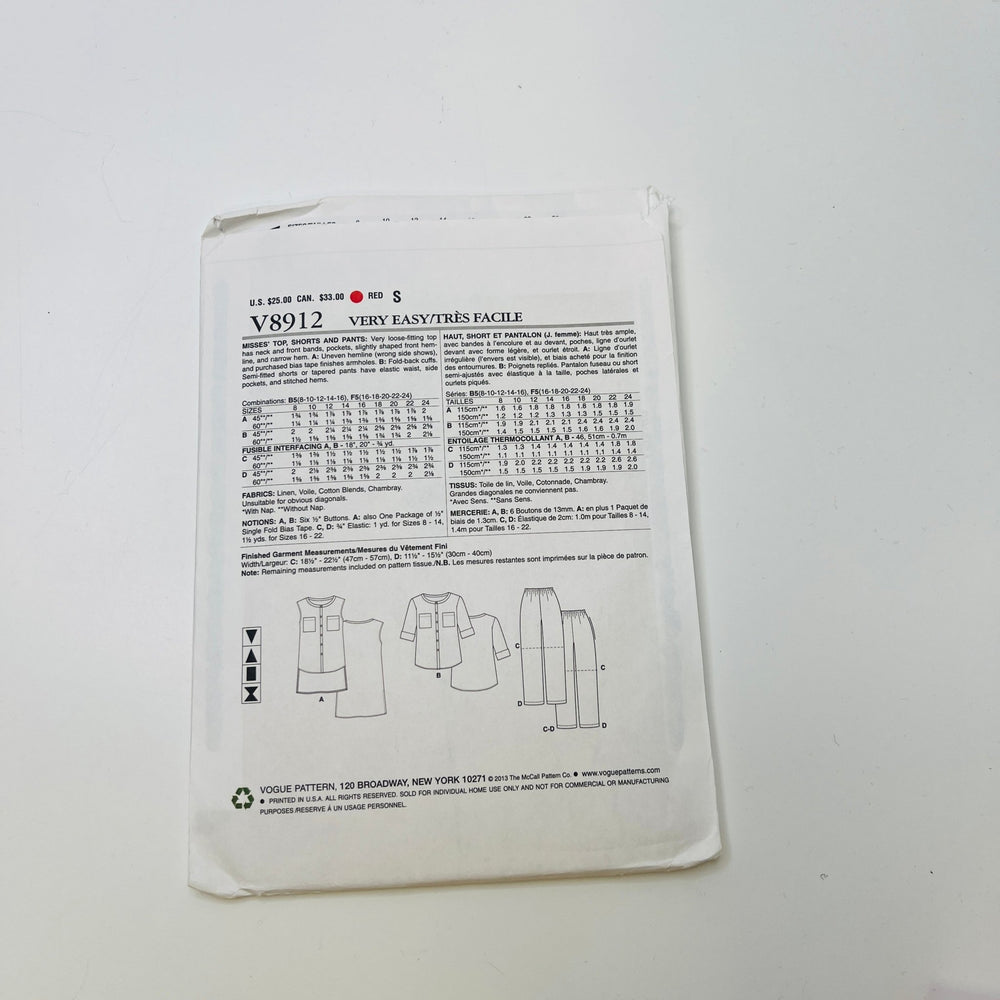 Sewing Pattern - Womenswear - Vogue 8912 - True Deadstock supplies Fabric by private - Sustainable Textile | FABCYCLE