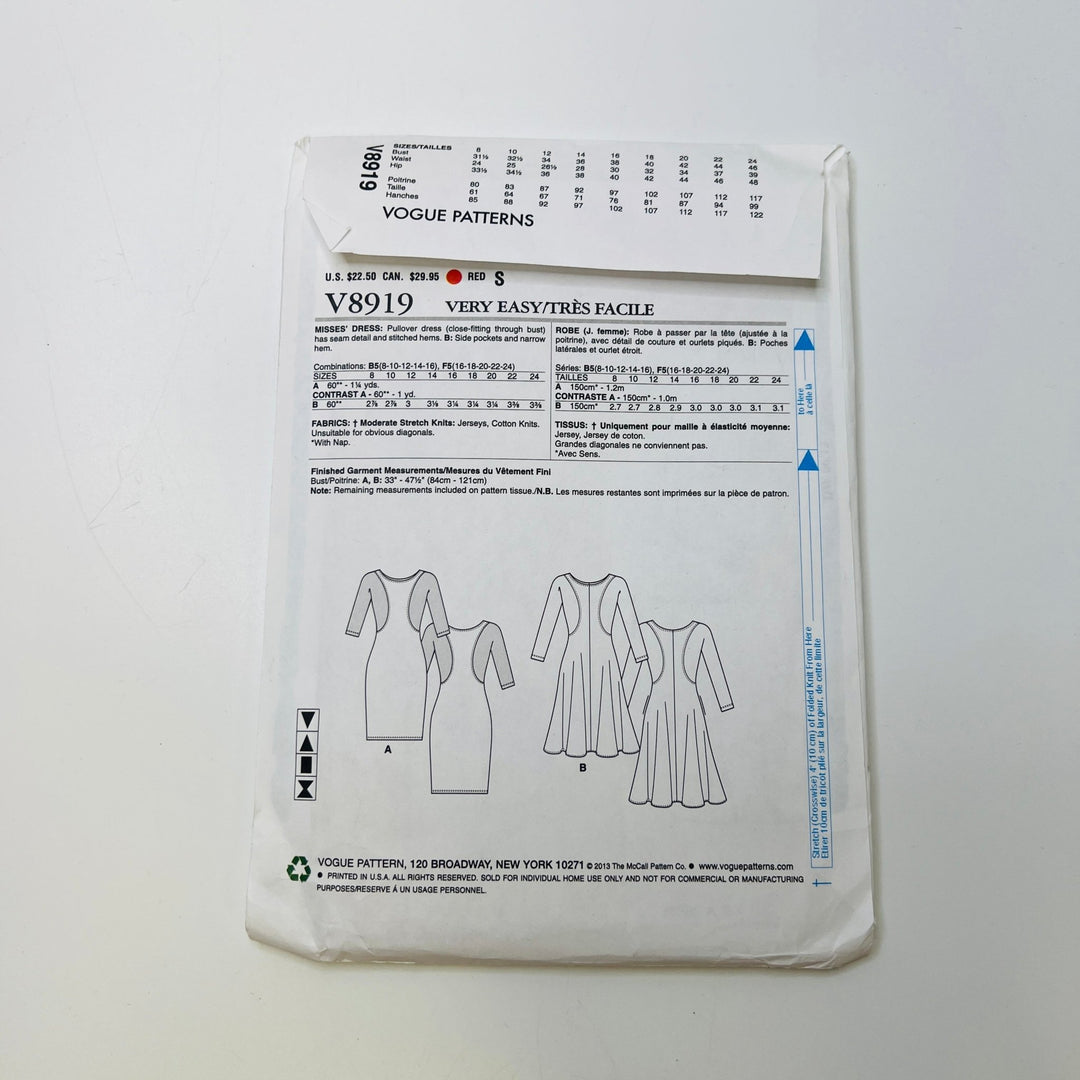 Sewing Pattern - Womenswear - Vogue 8919 - True Deadstock supplies Fabric by private - Sustainable Textile | FABCYCLE