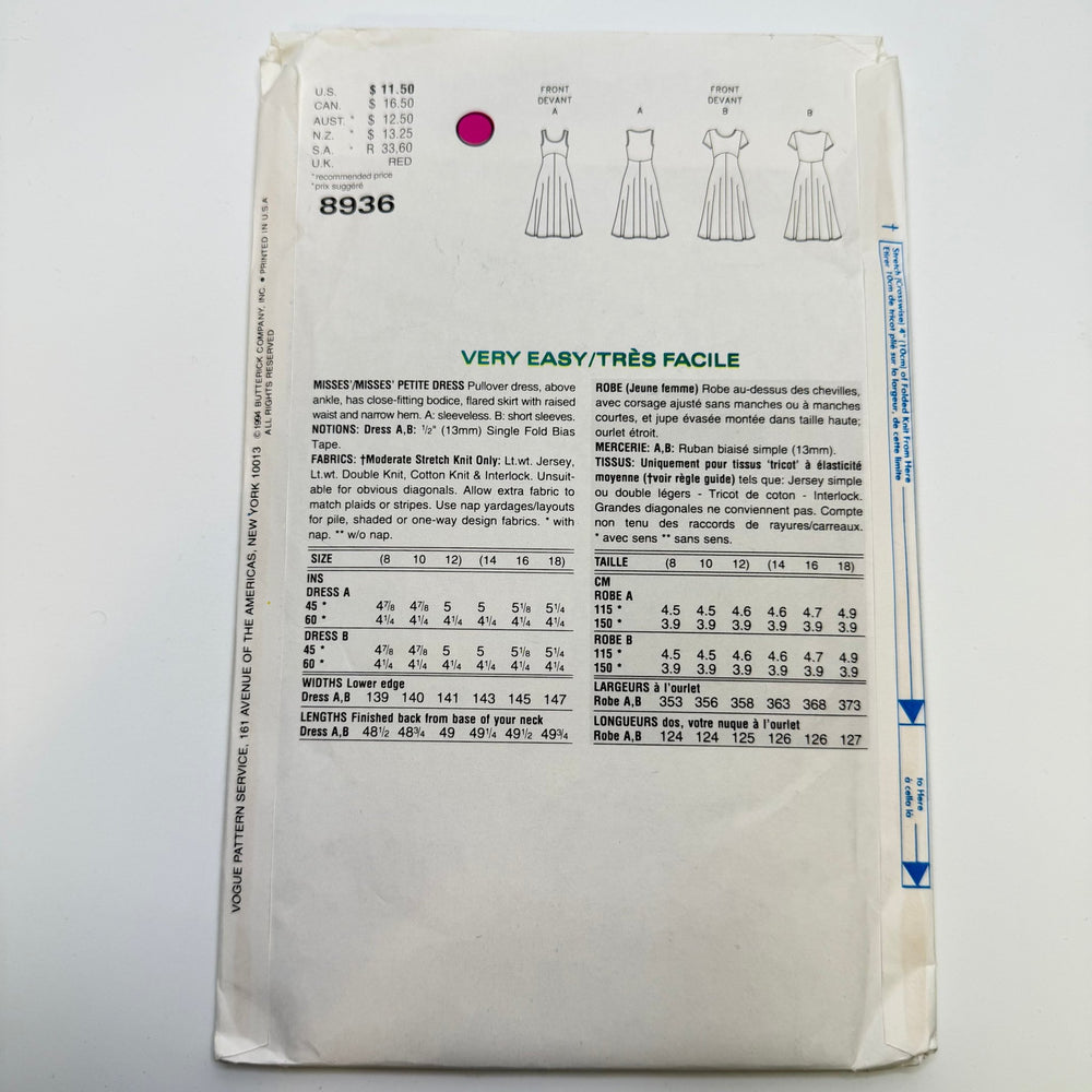 Sewing Pattern - Womenswear - Vogue 8936 - True Deadstock supplies Fabric by private - Sustainable Textile | FABCYCLE