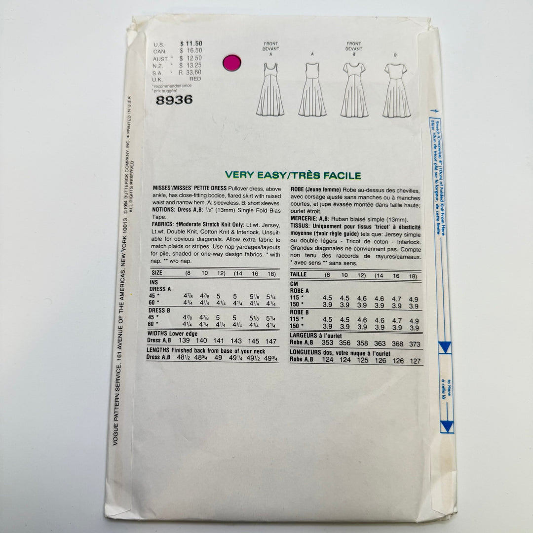 Sewing Pattern - Womenswear - Vogue 8936 - True Deadstock supplies Fabric by private - Sustainable Textile | FABCYCLE