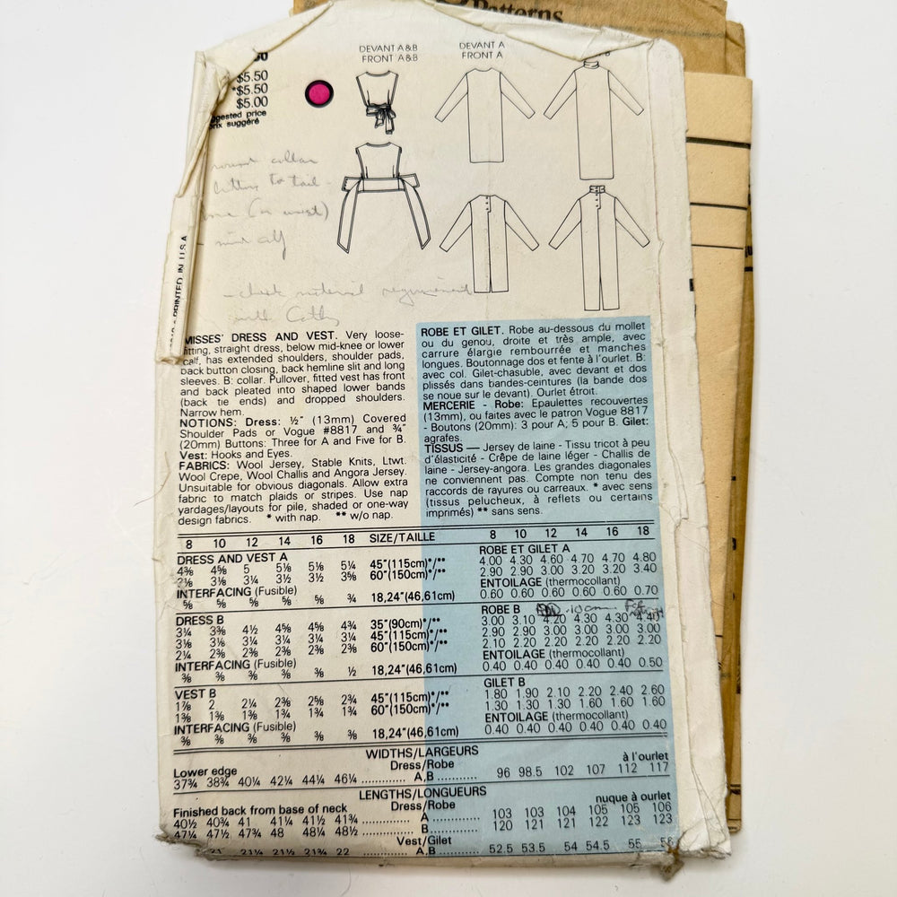 Sewing Pattern - Womenswear - Vogue 9098 - True Deadstock supplies Fabric by private - Sustainable Textile | FABCYCLE