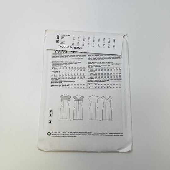 Sewing Pattern - Womenswear - Vogue 9196 - True Deadstock supplies Fabric by private - Sustainable Textile | FABCYCLE