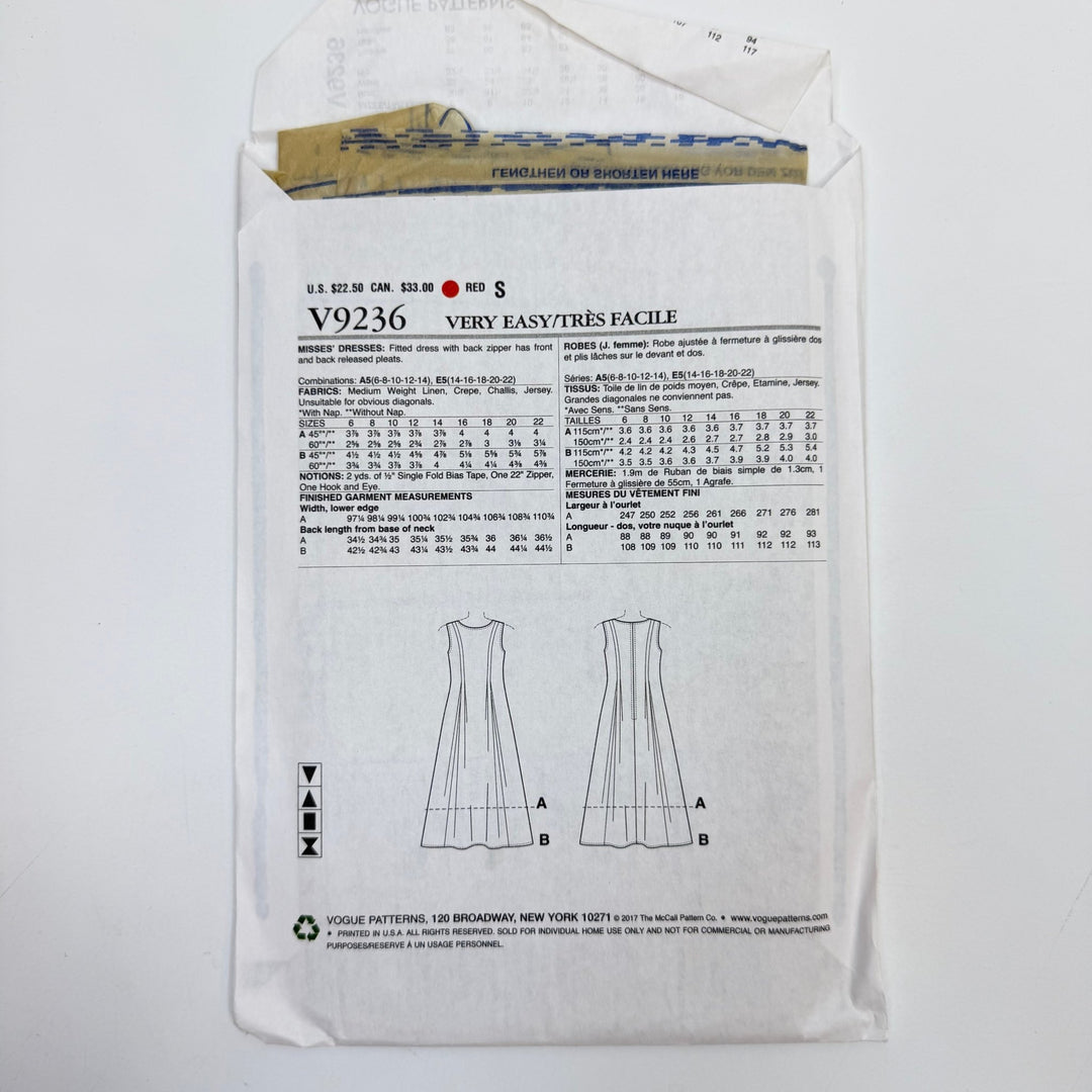 Sewing Pattern - Womenswear - Vogue 9236 - True Deadstock supplies Fabric by private - Sustainable Textile | FABCYCLE