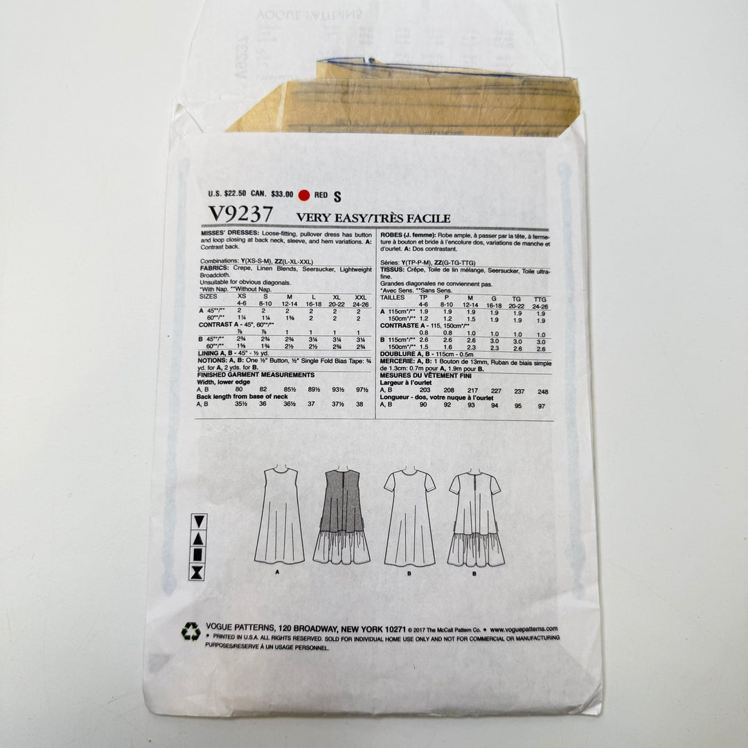 Sewing Pattern - Womenswear - Vogue 9237 - True Deadstock supplies Fabric by private - Sustainable Textile | FABCYCLE