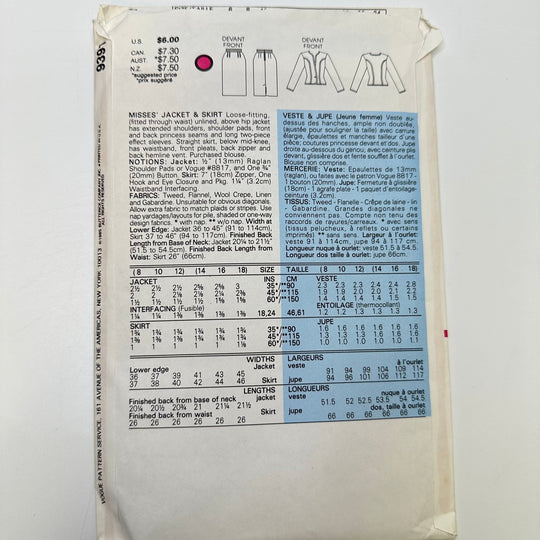 Sewing Pattern - Womenswear - Vogue 9391 - True Deadstock supplies Fabric by private - Sustainable Textile | FABCYCLE