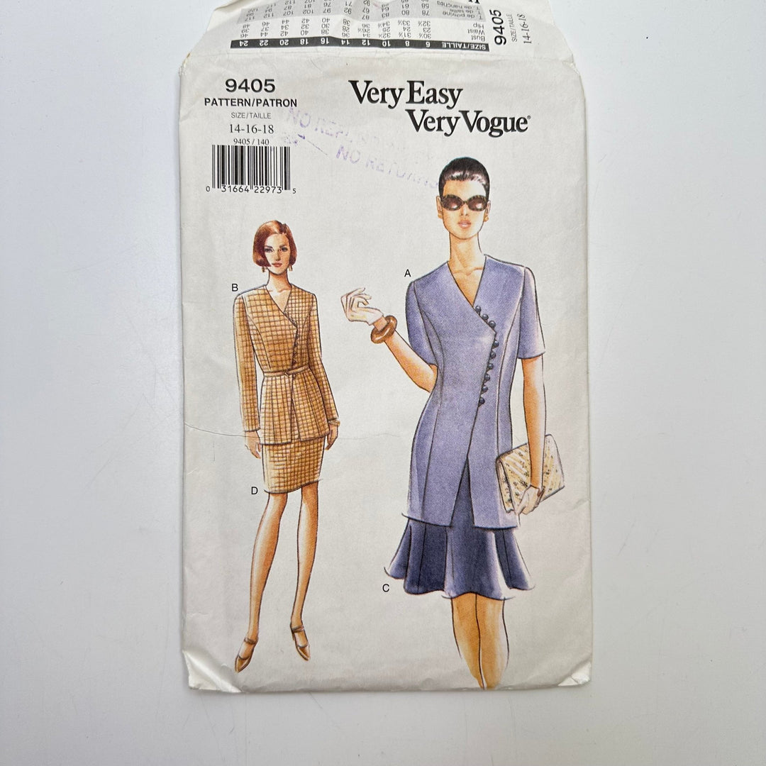Sewing Pattern - Womenswear - Vogue 9405 - True Deadstock supplies Fabric by private - Sustainable Textile | FABCYCLE