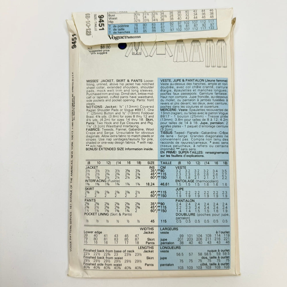 Sewing Pattern - Womenswear - Vogue 9451 - True Deadstock supplies Fabric by private - Sustainable Textile | FABCYCLE