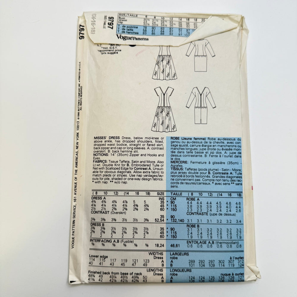 Sewing Pattern - Womenswear - Vogue 9797 - True Deadstock supplies Fabric by private - Sustainable Textile | FABCYCLE