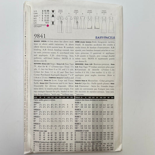 Sewing Pattern - Womenswear - Vogue 9841 - True Deadstock supplies Fabric by private - Sustainable Textile | FABCYCLE