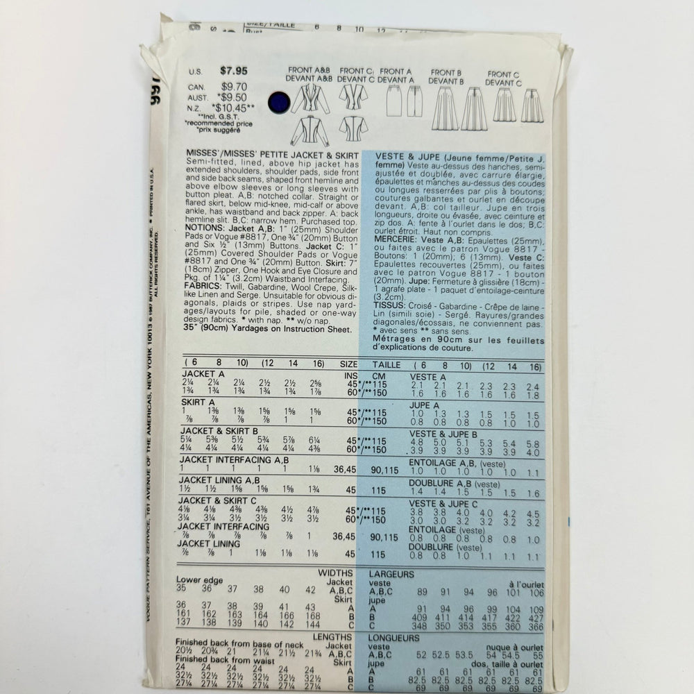 Sewing Pattern - Womenswear - Vogue 9977 - True Deadstock supplies Fabric by private - Sustainable Textile | FABCYCLE