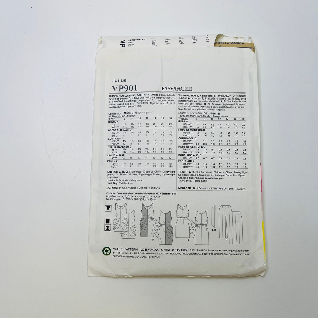 Sewing Pattern - Womenswear - Vogue VP901 - True Deadstock supplies Fabric by private - Sustainable Textile | FABCYCLE