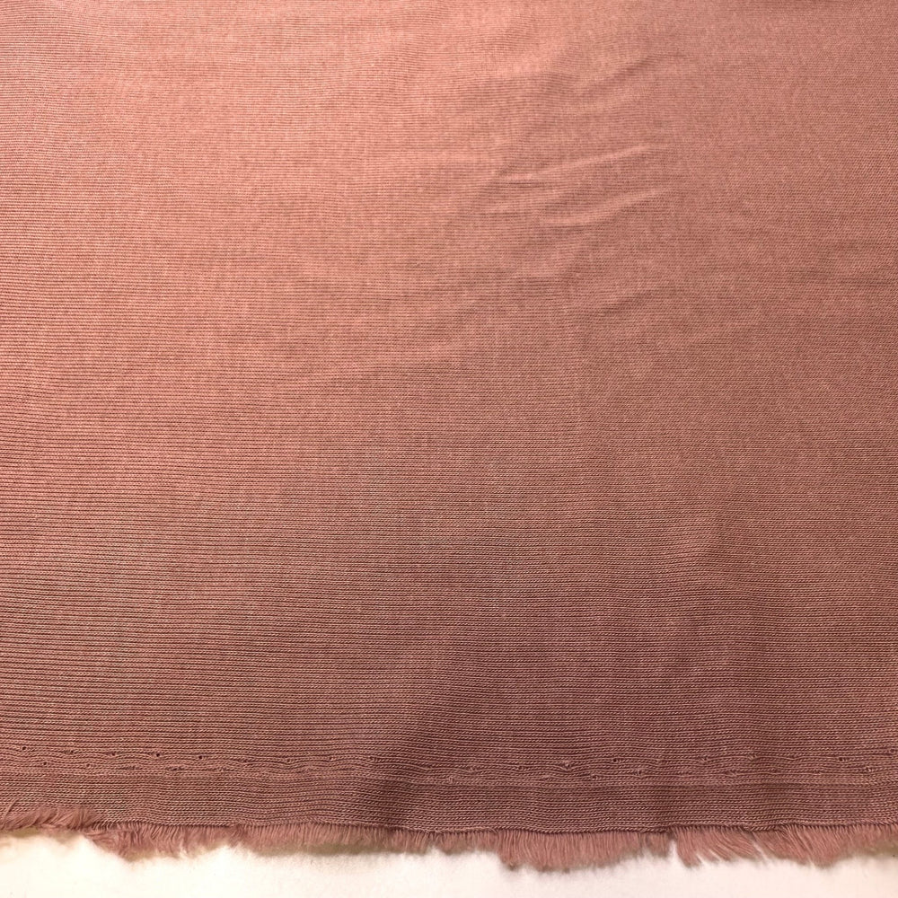 Sewing Pieces Together Backwards - Rib Knit Organic Cotton Knit - Light Brown/Dark Pink - 1.1M Bundle - True Deadstock fabric Fabric by private - Sustainable Textile | FABCYCLE