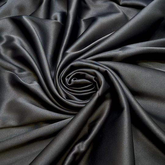Sewing Until The Sun Sets - Polyester Blend Woven - Dark Grey - 2.15M Bundle - True Deadstock fabric Fabric by private - Sustainable Textile | FABCYCLE