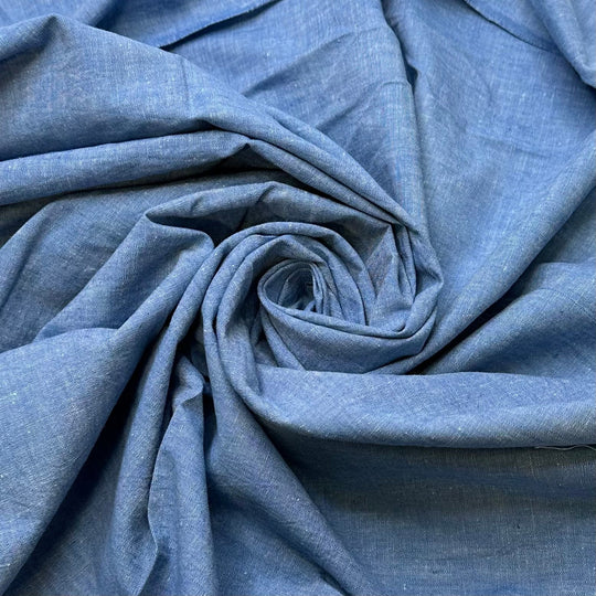 Shacket Weather Ahead - Cotton Woven - Light Blue - 1.4M Bundle - True Deadstock fabric Fabric by private - Sustainable Textile | FABCYCLE