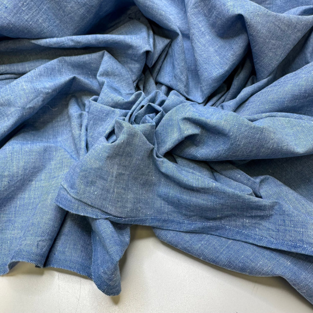 Shacket Weather Ahead - Cotton Woven - Light Blue - 1.4M Bundle - True Deadstock fabric Fabric by private - Sustainable Textile | FABCYCLE
