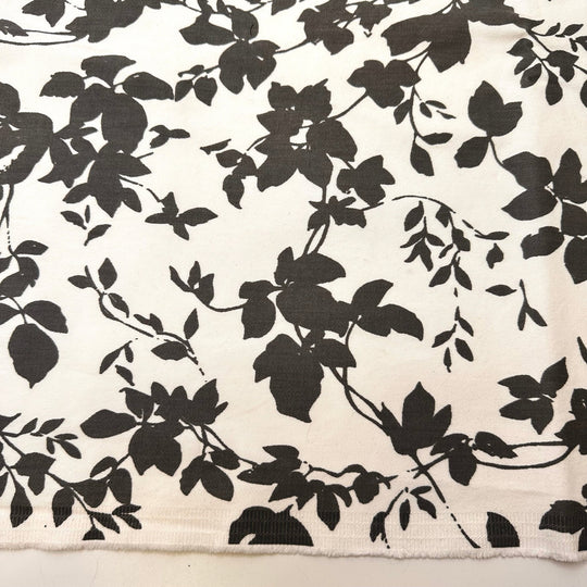 Shadows On The Wall - Cotton/Spandex Woven - White/Grey Floral - 1.8M Bundle - True Deadstock fabric Fabric by private - Sustainable Textile | FABCYCLE