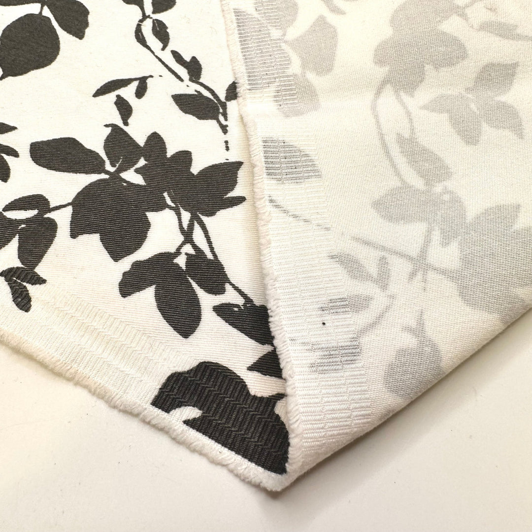 Shadows On The Wall - Cotton/Spandex Woven - White/Grey Floral - 1.8M Bundle - True Deadstock fabric Fabric by private - Sustainable Textile | FABCYCLE