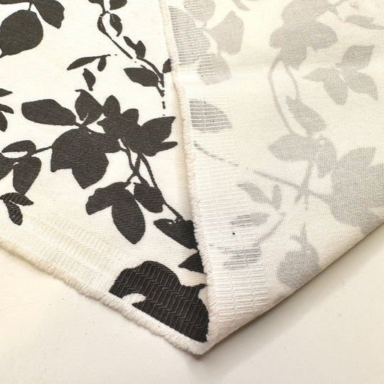 Shadows On The Wall - Cotton/Spandex Woven - White/Grey Floral - 1.8M Bundle - True Deadstock fabric Fabric by private - Sustainable Textile | FABCYCLE