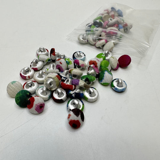 Shank Button - 10MM Fabric Covered - Multi - 73 Pack - True Deadstock supplies Fabric by private - Sustainable Textile | FABCYCLE