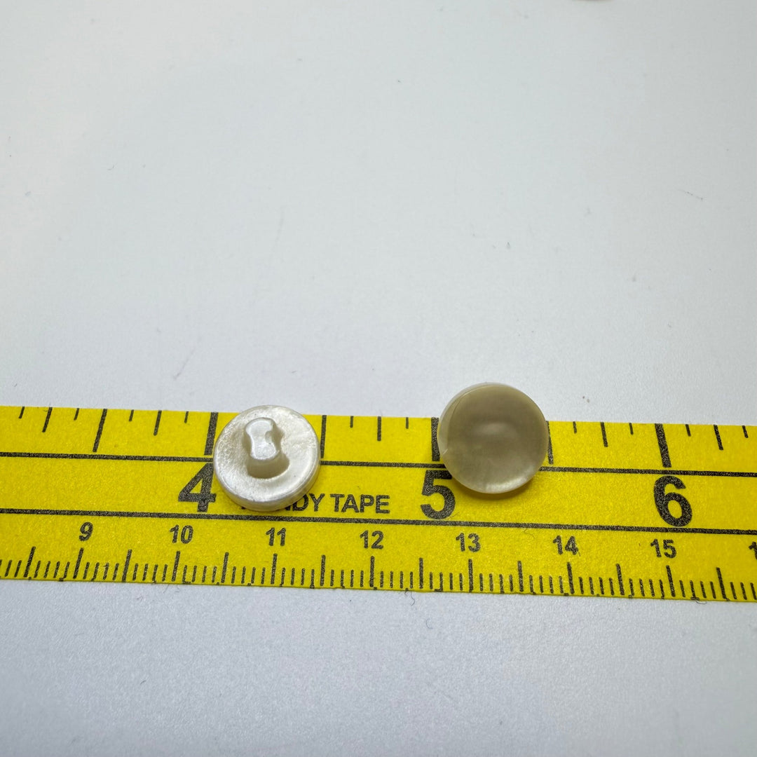 Shank Button - 10MM Plastic - Translucent Cream - 3 Pack - True Deadstock supplies Fabric by private - Sustainable Textile | FABCYCLE