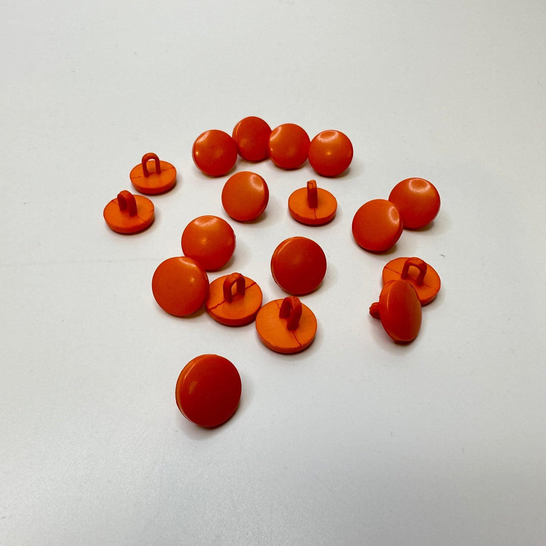 Shank Button - 12MM Plastic - Coral Orange - 15 Pack - True Deadstock supplies Fabric by private - Sustainable Textile | FABCYCLE