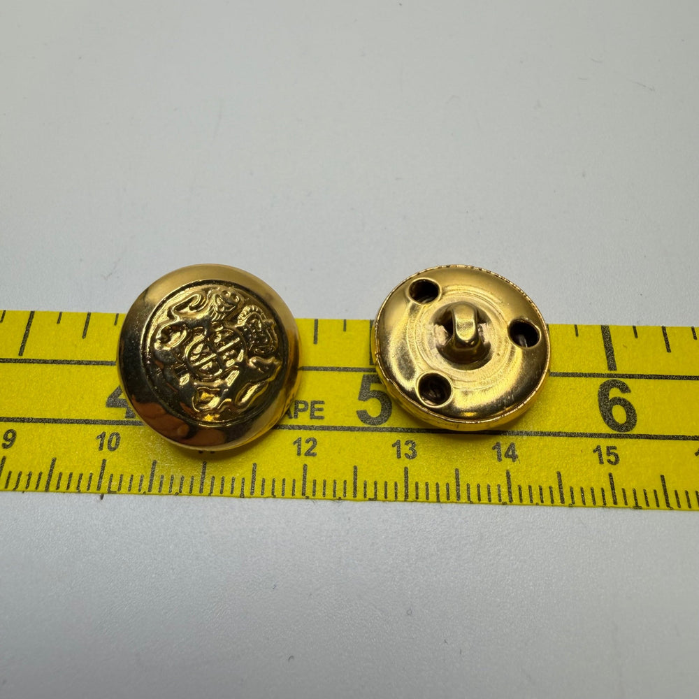 Shank Button - 15MM Metal - Gold - 2 Pack - True Deadstock supplies Fabric by private - Sustainable Textile | FABCYCLE