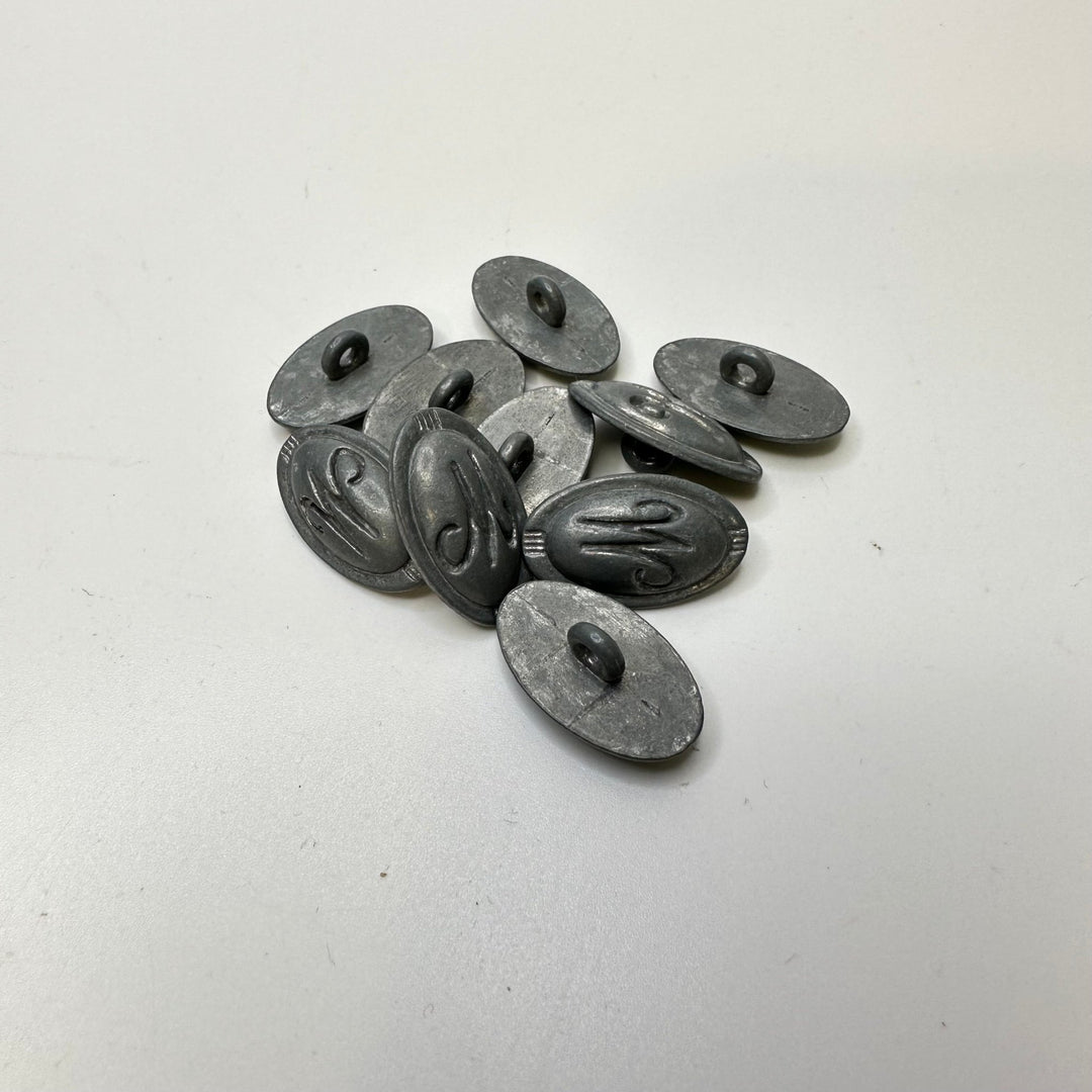 Shank Button - 15MM Metal - Grey - 10 Pack - True Deadstock supplies Fabric by private - Sustainable Textile | FABCYCLE