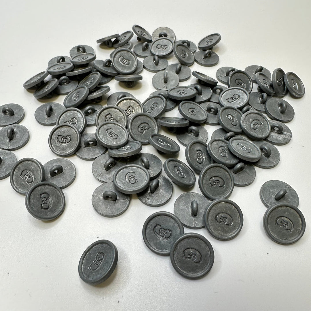 Shank Button - 15MM Metal - Grey - True Deadstock supplies Fabric by private - Sustainable Textile | FABCYCLE