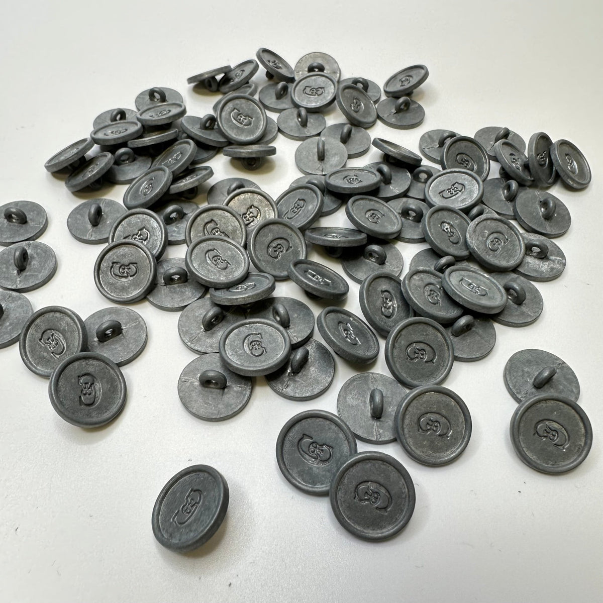 Shank Button - 15MM Metal - Grey - True Deadstock supplies Fabric by private - Sustainable Textile | FABCYCLE