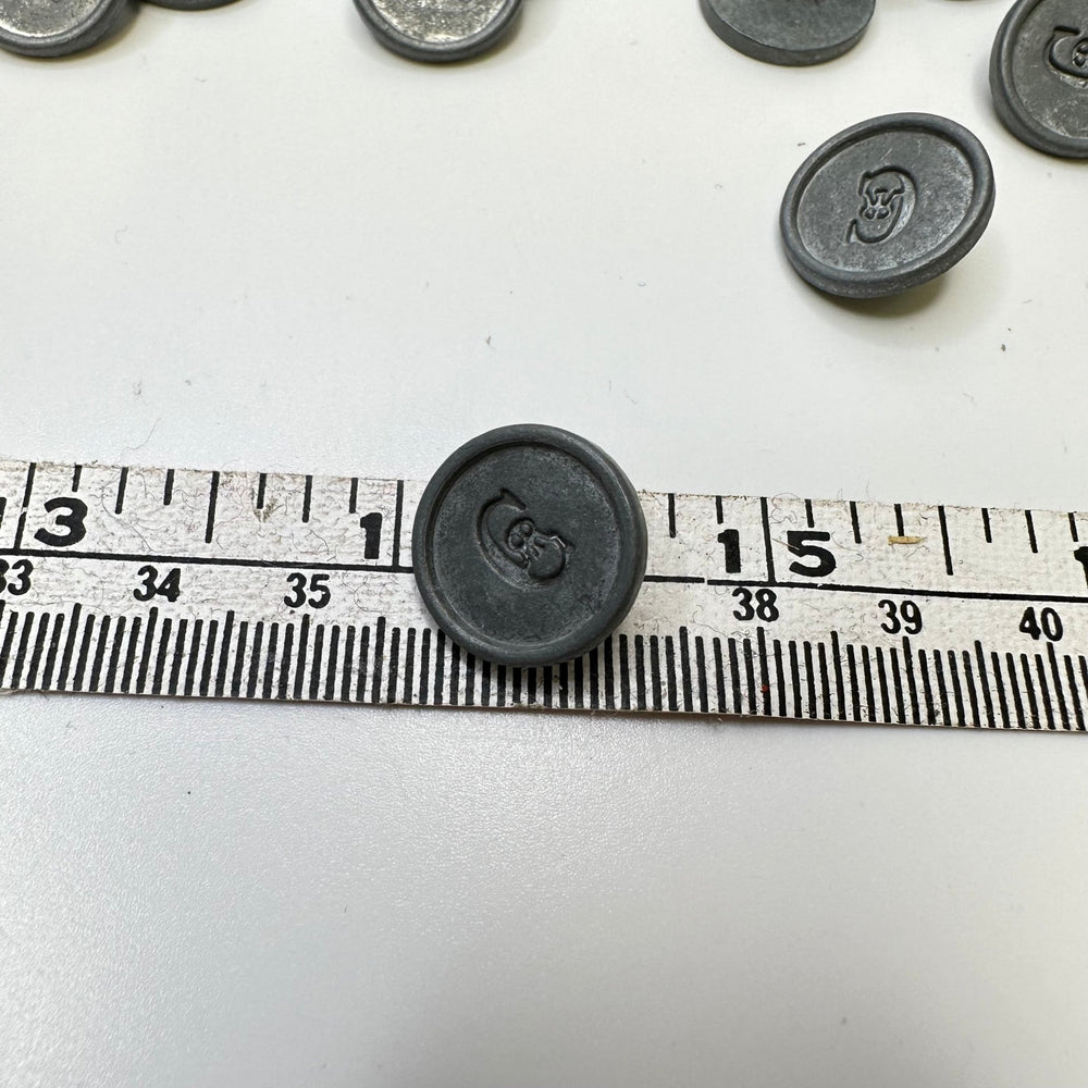 Shank Button - 15MM Metal - Grey - True Deadstock supplies Fabric by private - Sustainable Textile | FABCYCLE