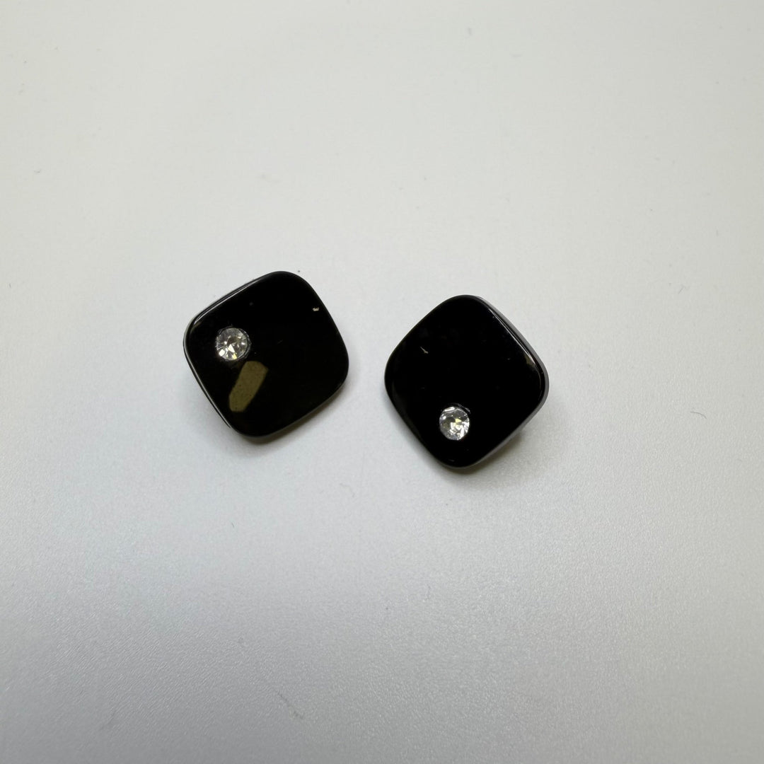 Shank Button - 15MM Plastic - Black/Silver - 2 Pack - True Deadstock supplies Fabric by private - Sustainable Textile | FABCYCLE